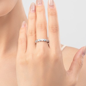 Evil Eyes Heart Zirconia Band Ring 70100154