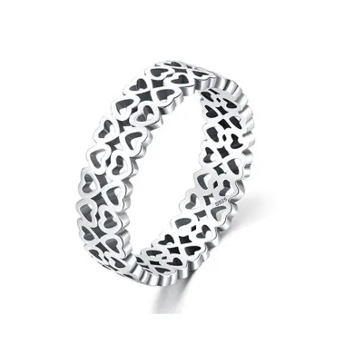 Hollow Hearts Stackable Band Ring 70100155