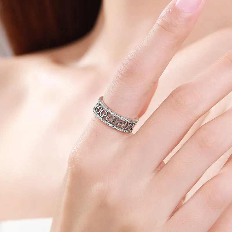 Hollow Hearts Zirconia Band Ring 70100161 - image1