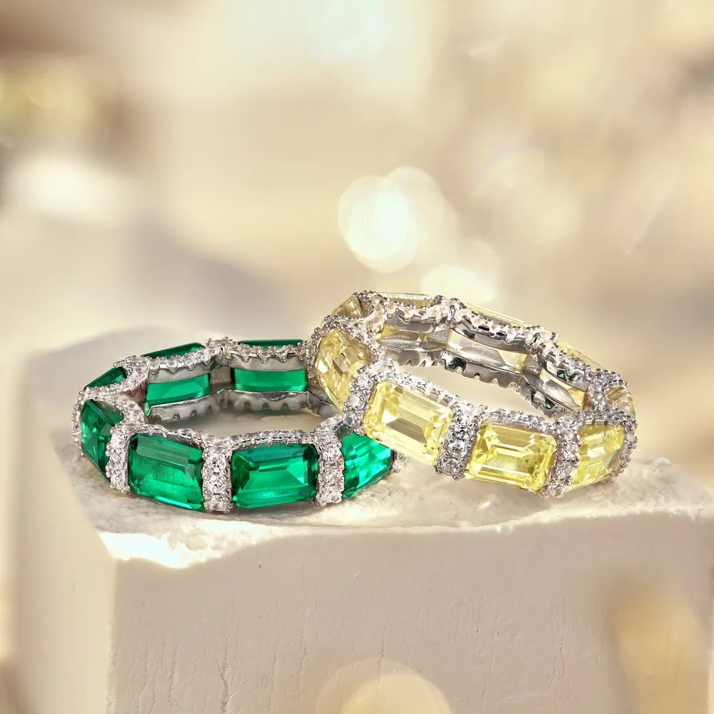 Luxury Rectangle Zirconia Party Band Rings 70100167 - image2