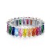 Sparkle Colorful Rectangle Zirconia Band Party Rings 70100175