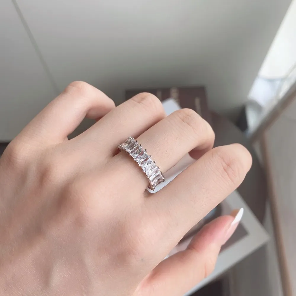 Sparkle Rectangle Zirconia Band Party Rings 70100176 - image2