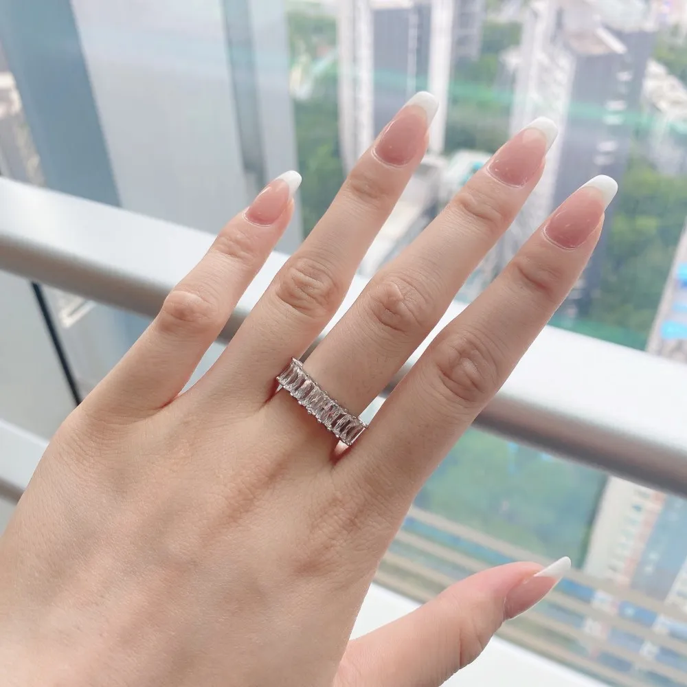 Sparkle Rectangle Zirconia Band Party Rings 70100176 - image1