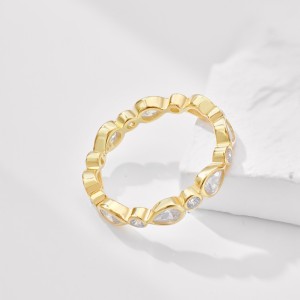 Sparkle Teardrop Round Zirconia Band Rings 70100180