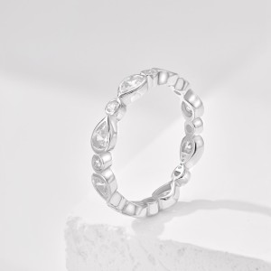 Sparkle Teardrop Round Zirconia Band Rings 70100180