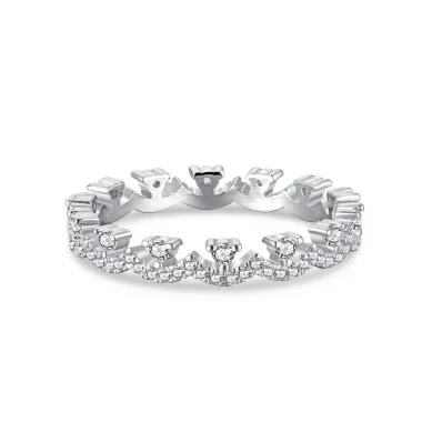 Sparkle Zirconia Lace Edge Band Rings 70100182