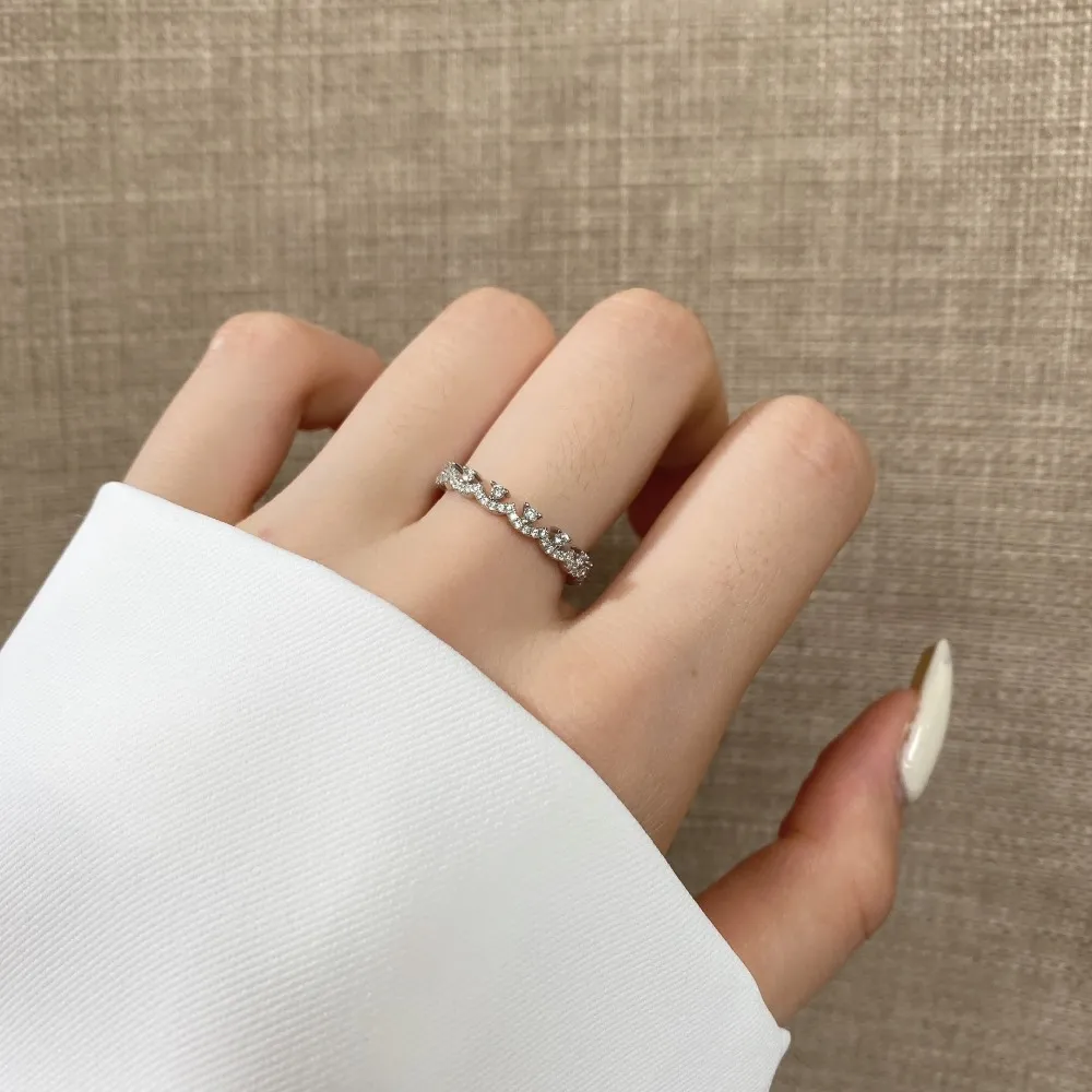 Sparkle Zirconia Lace Edge Band Rings 70100182 - image1