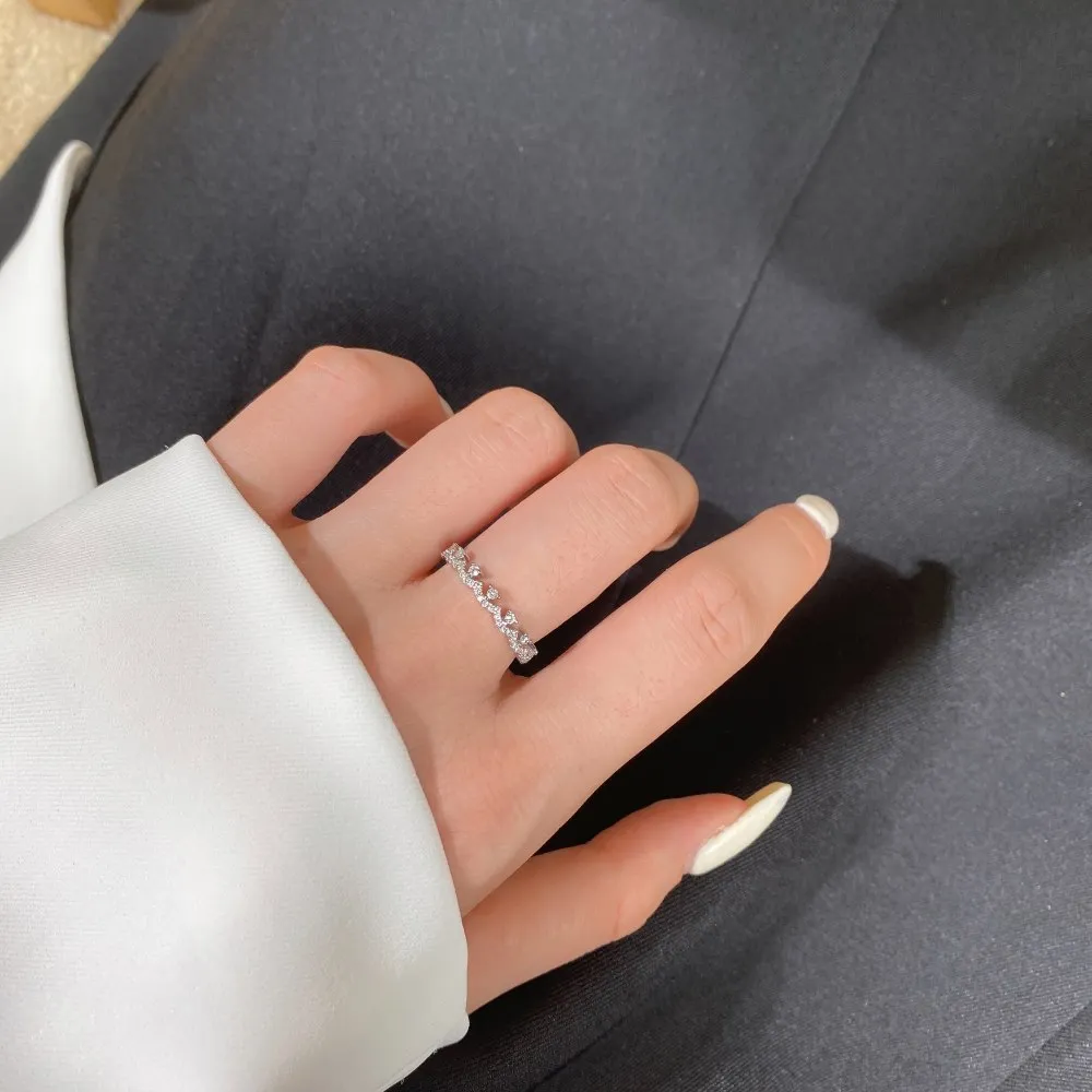 Sparkle Zirconia Lace Edge Band Rings 70100182 - image2