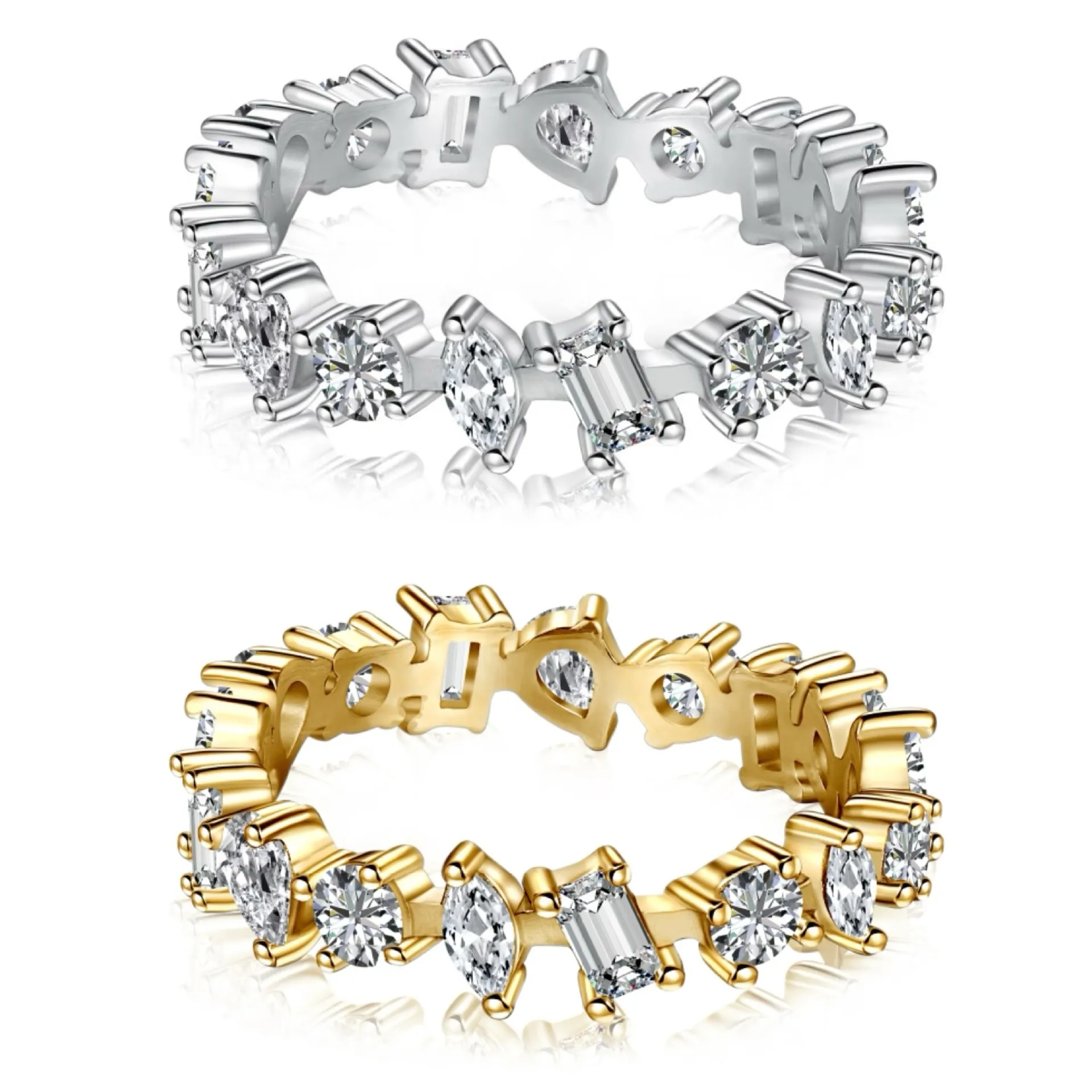 Sparkle Irregular Zirconia Party Band Rings 70100188