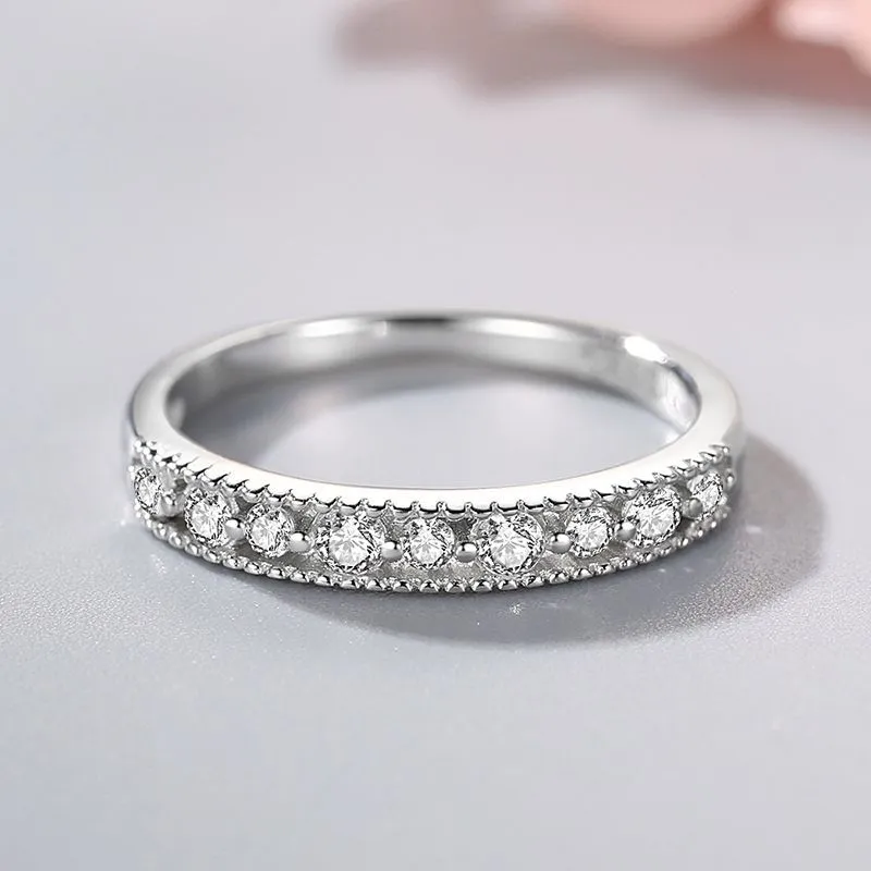 925 Sterling Silver Shiny Zirconia Band Ring 70100194 - image2