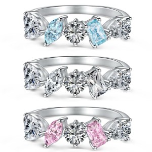 925 Sterling Silver Shiny Zirconia Band Ring 70100198