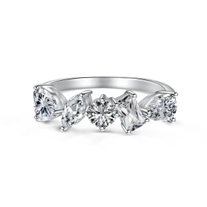 925 Sterling Silver Shiny Zirconia Band Ring 70100198