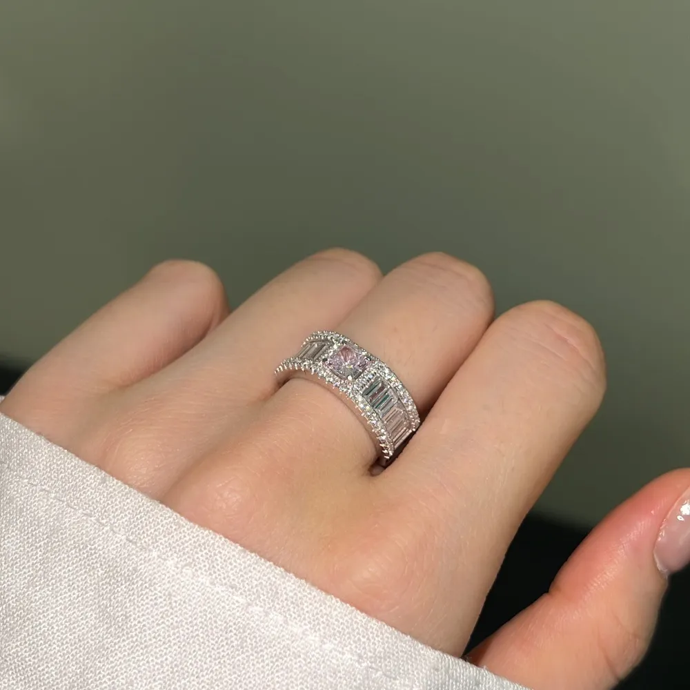 925 Sterling Silver 8A Square Zirconia Band Ring 70100202 - image2
