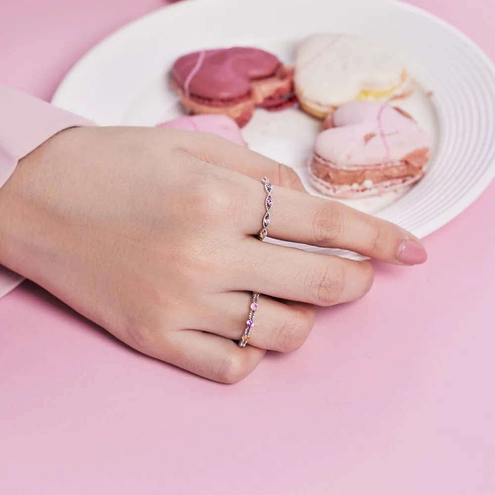 925 Sterling Silver Colorful Zirconia Band Ring 70100210 - image1