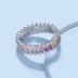 925 Sterling Silver Full Rectangle Zirconia Band Ring 70100216