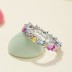 925 Sterling Silver Rainbow Zirconia Geometric Band Ring 70100217