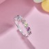 925 Sterling Silver Rainbow Geometric Zirconia Band Ring 70100219