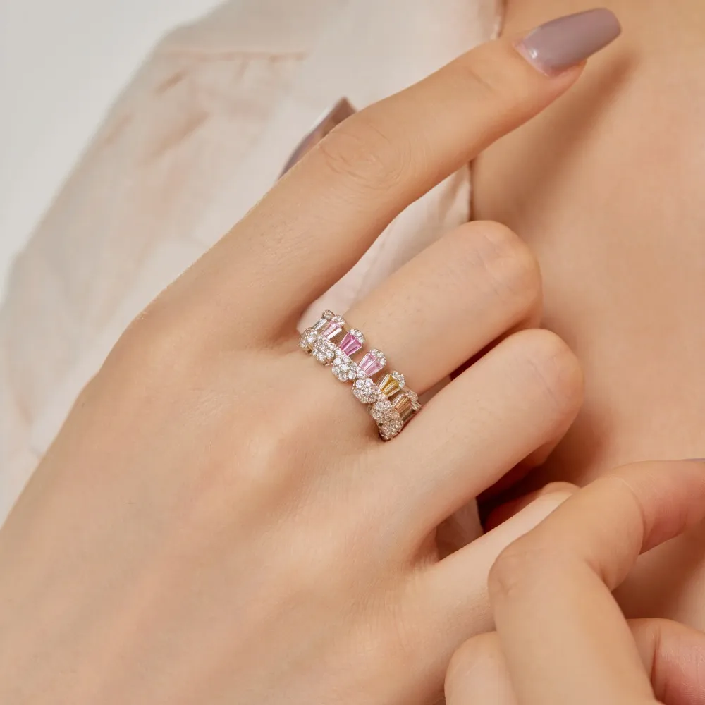 925 Sterling Silver Luxury Sweet Zirconia Band Ring 70100221 - image1
