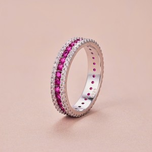 925 Sterling Silver Spark Full Zirconia Band Ring 70100224