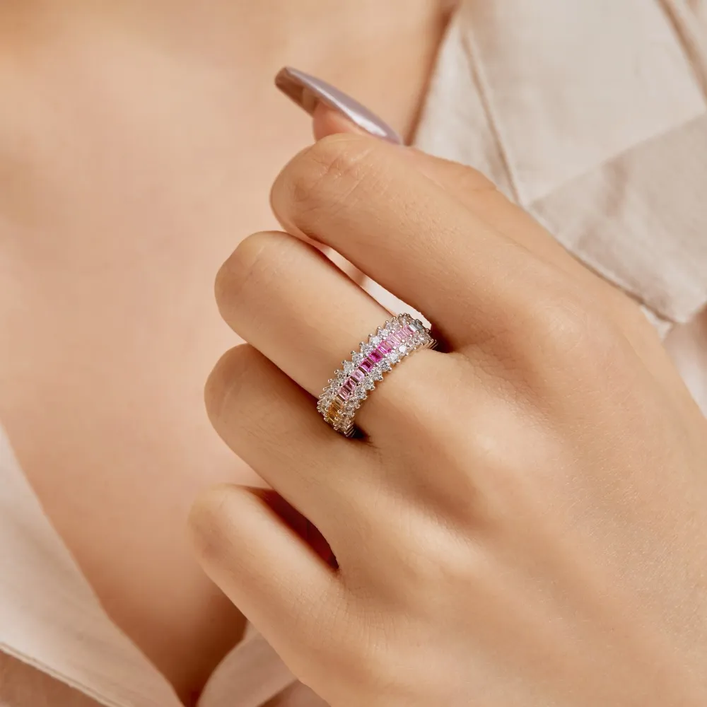 925 Sterling Silver Luxury Zirconia Band Ring 70100227 - image1