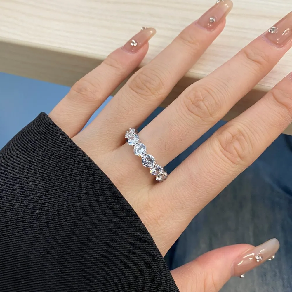 925 Sterling Silver Luxury 4mm Zirconia Band Ring 70100229 - image2
