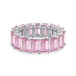 925 Sterling Silver Luxury 4*6 Rectangle Zirconia Band Ring 70100232