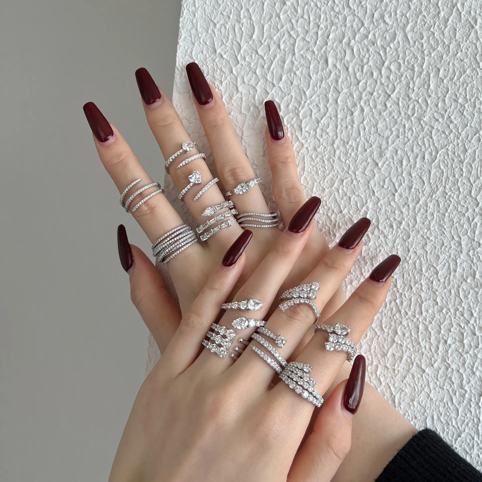 925 Sterling Silver Shiny Layers Zirconia Band Ring 70100250 - image3
