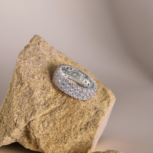925 Sterling Silver Heart Zirconia Band Ring 70100251