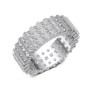 925 Sterling Silver Heart Zirconia Band Ring 70100251