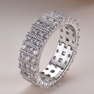 925 Sterling Silver Heart Zirconia Band Ring 70100251