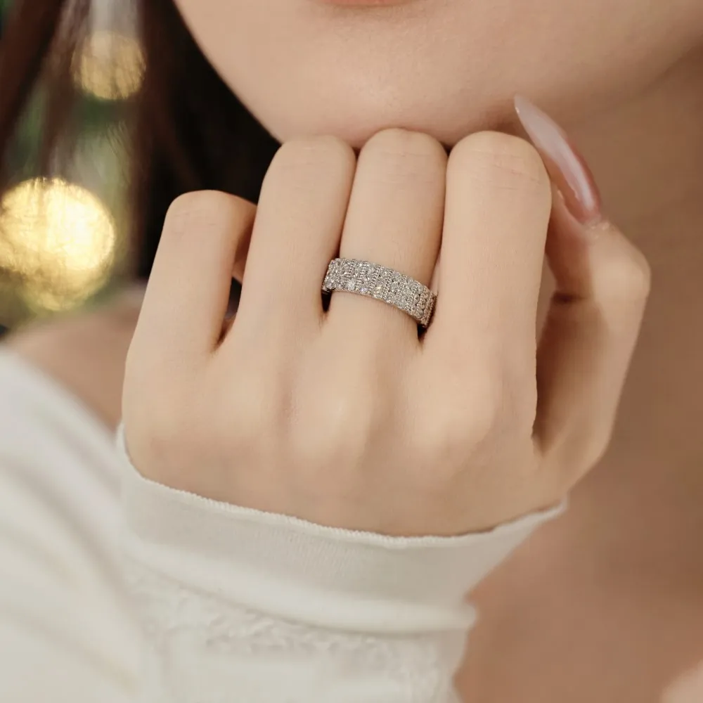 925 Sterling Silver Heart Zirconia Band Ring 70100251 - image1