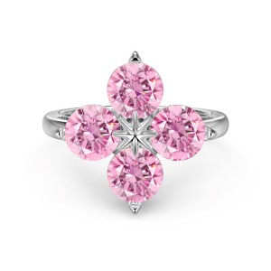 925 Sterling Silver Sparkle Flower Zirconia Band Ring 70100255