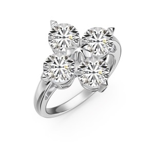 925 Sterling Silver Sparkle Flower Zirconia Band Ring 70100255