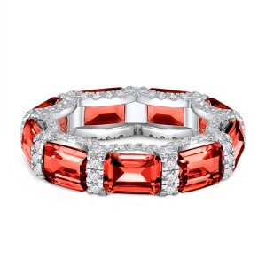 925 Sterling Silver Shiny Heart Zirconia Band Ring 70100261