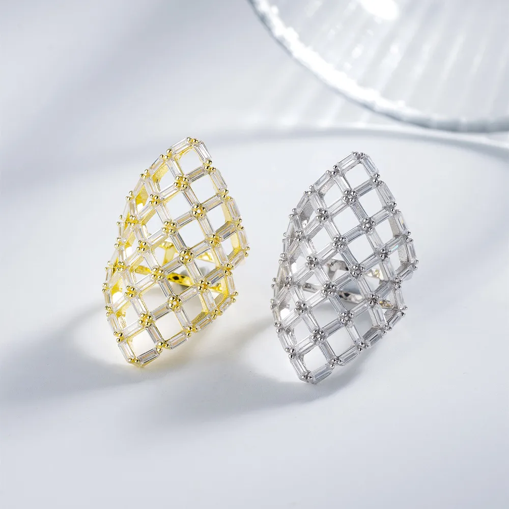 925 Sterling Silver Luxury Hollow-out Zirconia Band Ring 70100263 - image4
