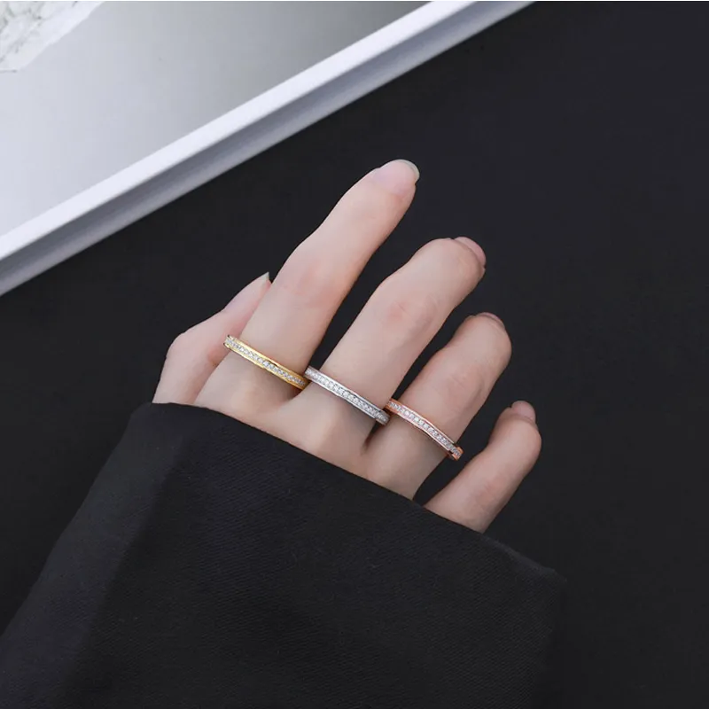 925 Sterling Silver Shiny Wedding Zirconia Band Ring 70100268 - image2