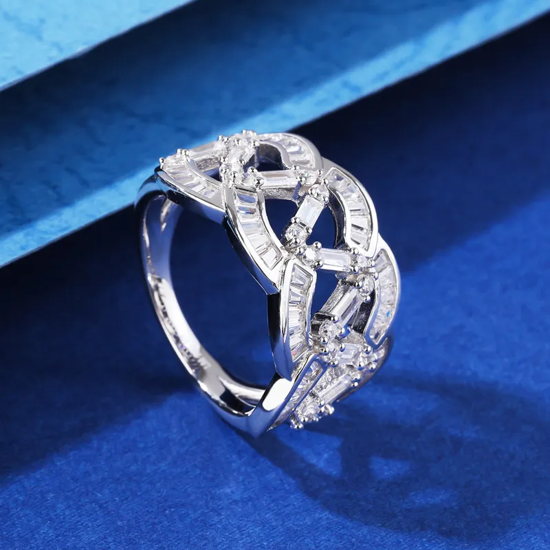 925 Sterling Silver Party Waves Zirconia Band Ring 70100271 - image2