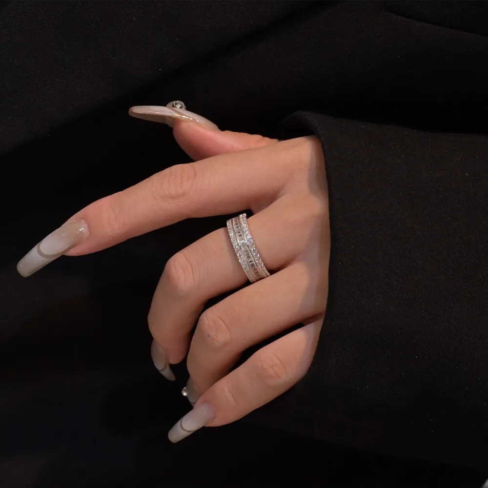 925 Sterling Silver Party Full Zirconia Band Ring 70100273 - image2