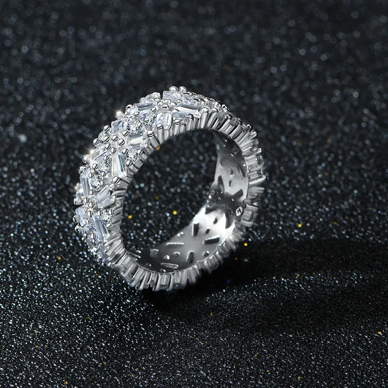 925 Sterling Silver Party Flower Zirconia Band Ring 70100280 - image2