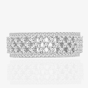 925 Sterling Silver Shiny Full Zirconia Band Ring 70100286