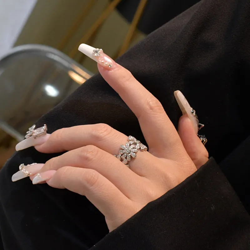 925 Sterling Silver Daisy Flower Zirconia Band Ring 70100294 - image2
