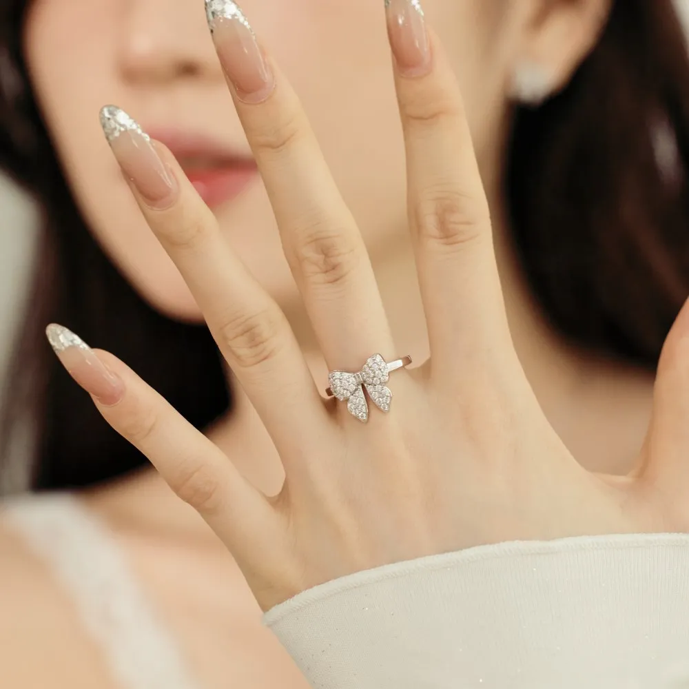 Unique Cubic Zirconia Butterfly Bow Ring 70100303 - image4