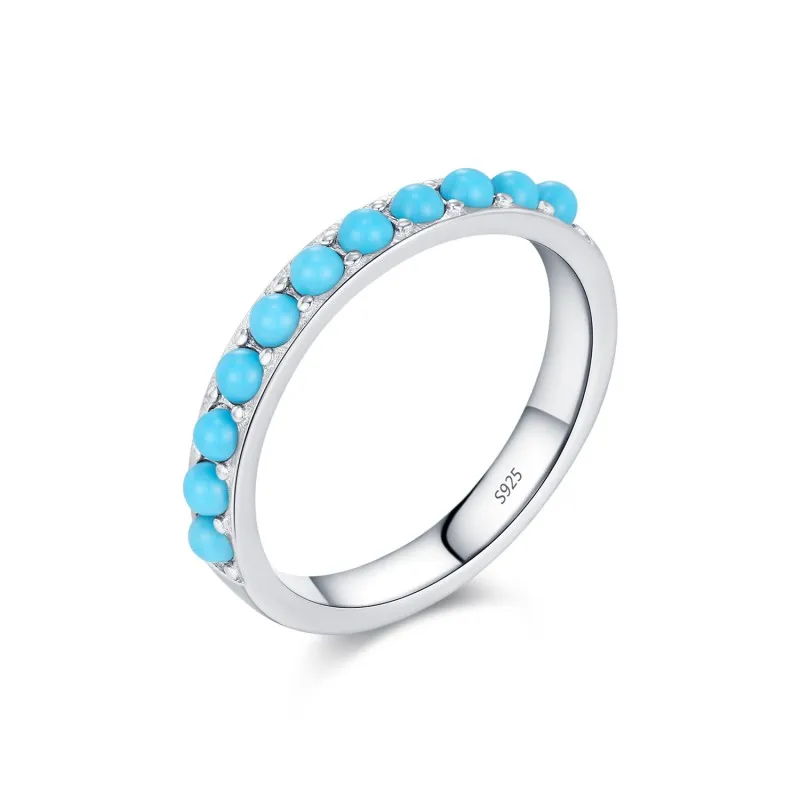 S925 Vintage Blue Turquoise Band Ring 70100305