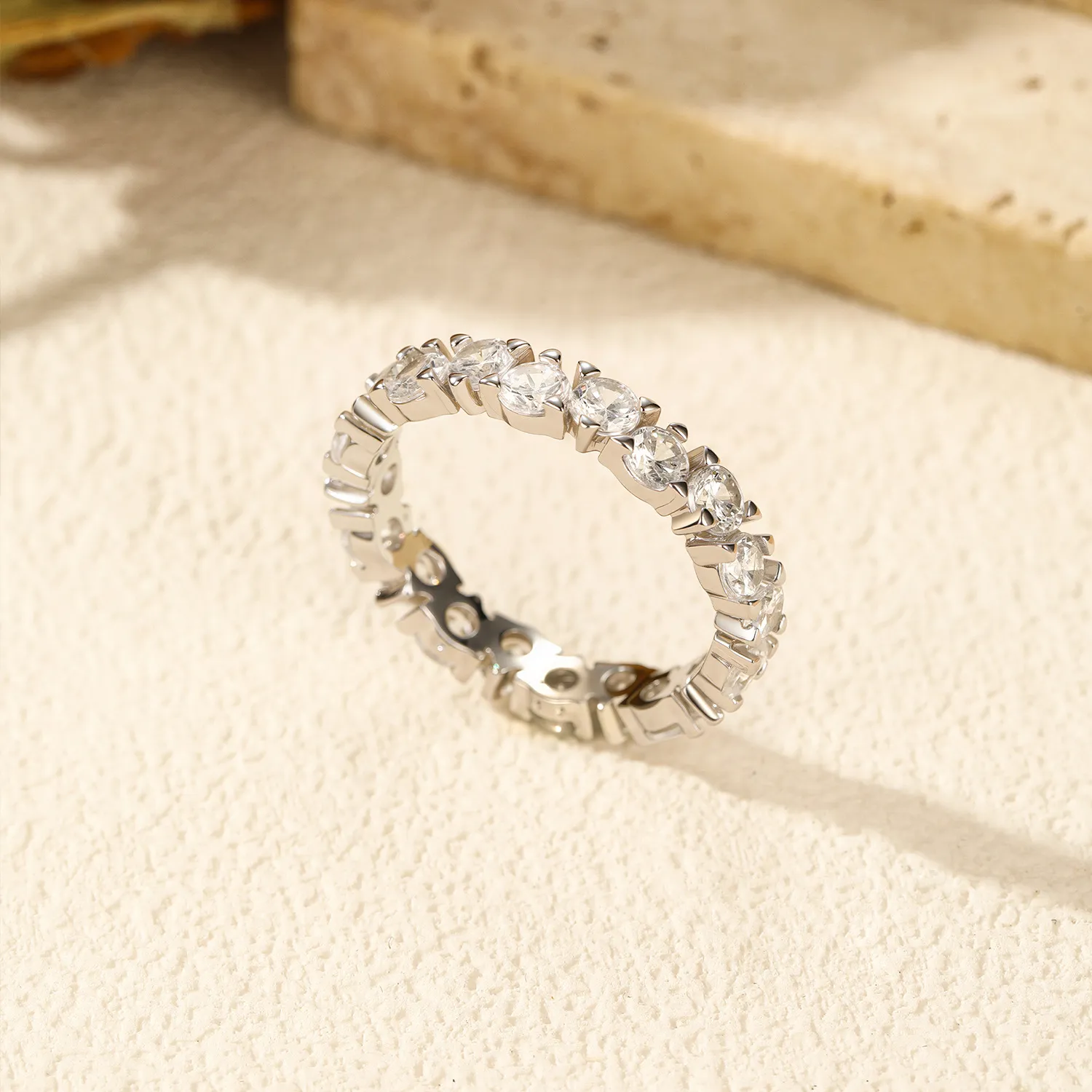925 Sterling Silver 5A Zirconia Band Ring 70100306 - image2