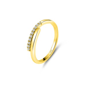 925 Sterling Silver Open Mobius CZ Ring 70100324