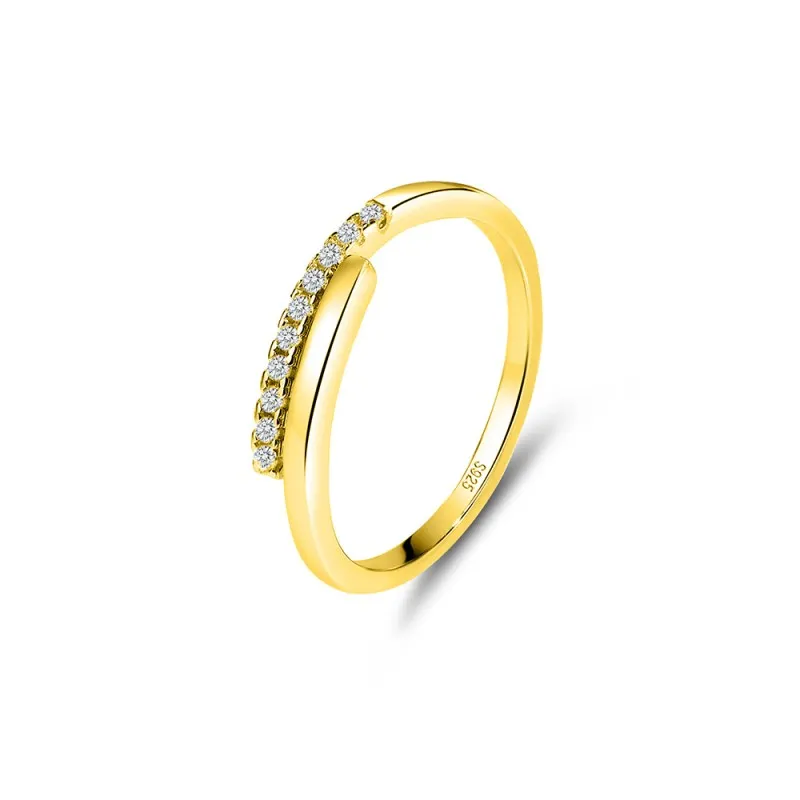 925 Sterling Silver Open Mobius CZ Ring 70100324
