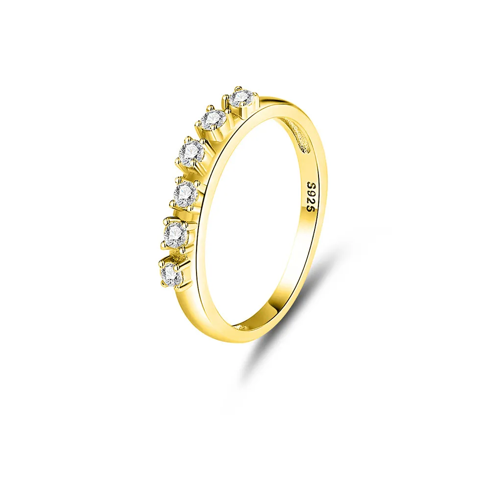 925 Sterling Silver Irregular CZ Stacking Dainty Band Ring 70100326