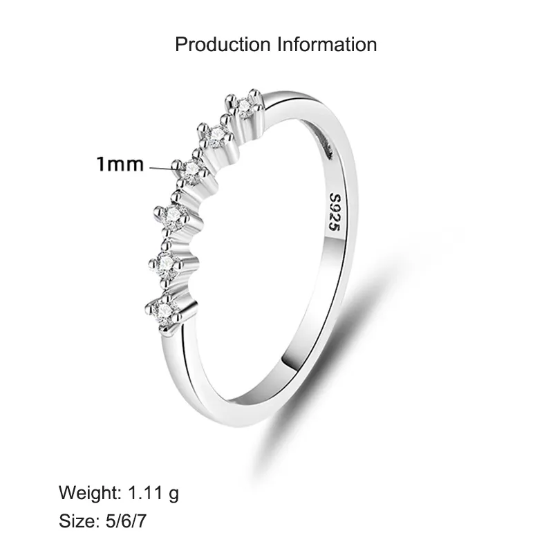 925 Sterling Silver Sparkling CZ Stacking Ring 70100327 - image2