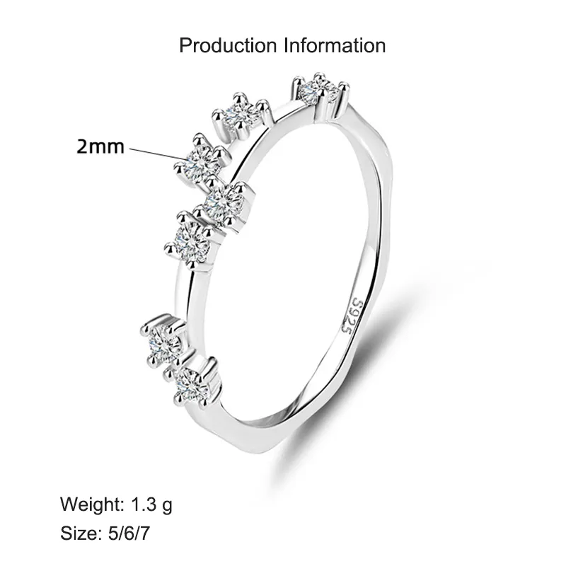 925 Sterling Silver Asymmetric CZ Starburst Ring 70100330 - image2