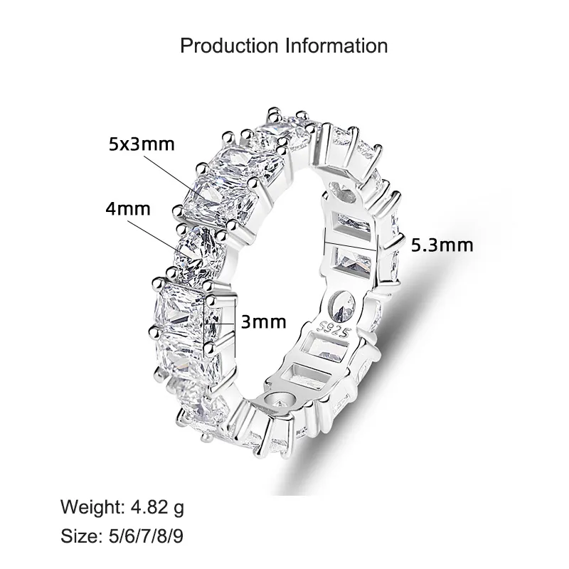 925 Sterling Silver Eternity Full Zirconia Stackable Ring Band 70100331 - image2